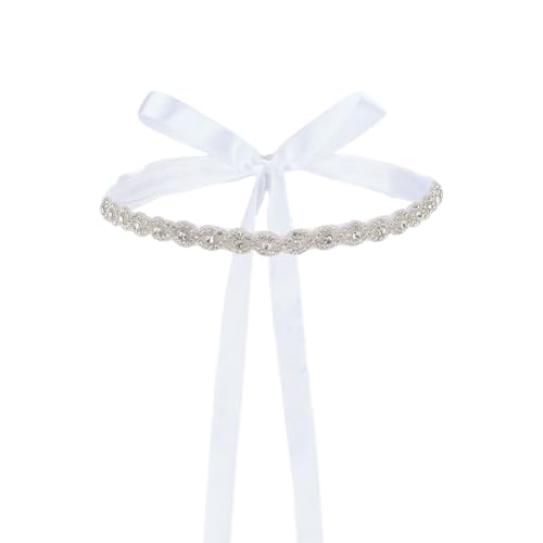 1Pc Wedding Sash Pearl Belt Rhinestone Belt with Satin Ribbon Handmade Crystal Bridal Belt for Wedding Women formal Evening Dress Accessories