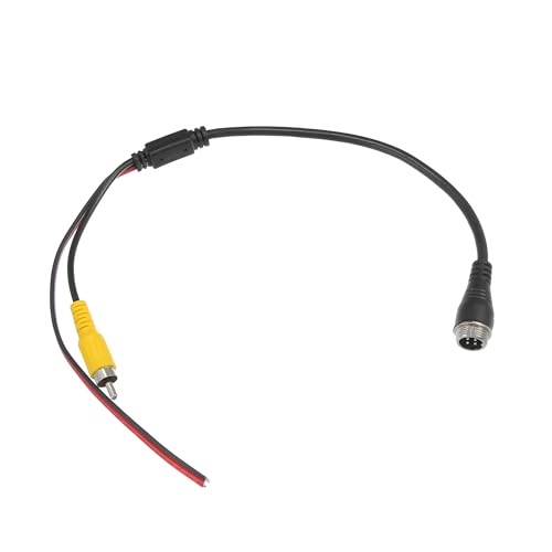 REPAIROCK 1pcs Car Camera Adapter 4 Pin to RCA Adapter M12 4-Pin Male to RCA AV Male with Trigger Wire Connector Wire Monitor Video Cable Adapter Auto Replacement Parts
