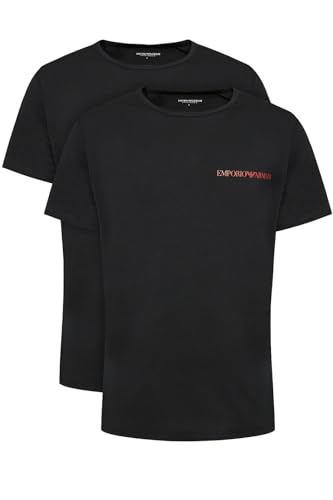 EMPORIO ARMANI Herren 2-Pack Crew Neck T-Shirt, schwarz/schwarz, XXL (2er Pack)