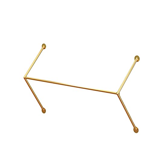 Présentoir à vêtements industriel en W doré pour espace chic