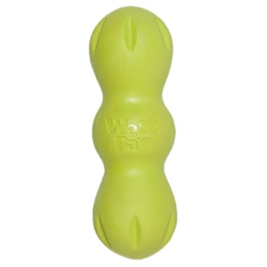 WEST PAW Zogoflex Rumpus Dog Chew Toy – Floatable Toy for Dogs, Aggressive Chewers – Puppy Chewing Toys for Catch, Fetch – Recyclable, Dishwasher-Safe, Medium 6.25", Granny Smith