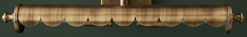 Image of S&A Home Decor Vintage Scalloped Antique Brass Picture Light - Adjustable Art Display Wall Sconce with Wingnut Joint, Decorative Gallery Lamp for Paintings, Portraits, and Mirrors