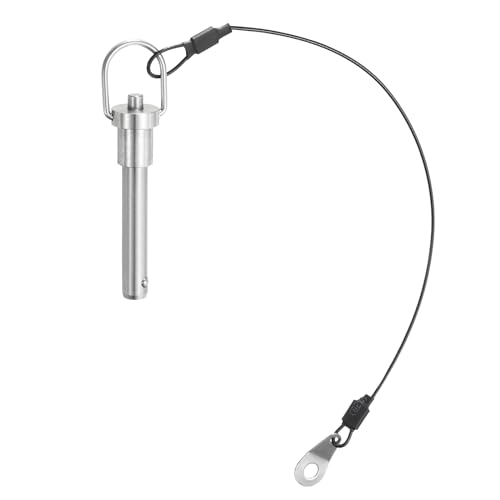 QUARKZMAN Perni di Bloccaggio a Sfera con Maniglia Pulsante, Diametro Perno 8mm, Lunghezza Utilizzo 40mm Perno a Rilascio Rapido con Cavo Sicurezza, Acciaio Inossidabile 325