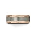 Charming Jewelers Tungsten Wedding Band Ring 8mm Men Women Comfort Fit 18k Rose Gold Grey Step Bevel Edge Brushed Polished Size 8.5