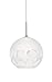 Besa Lighting 1JT-ROCKYWH-SN Rocky - One Light Cord Pendant, Satin Nickel Finish with White Glass