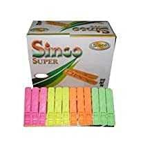 01 Super-Shop Multicolour Multipurpose 24 pcs Clothes Clips/Clothes Hanging pins/Clothes Drying Non-Slip Light Plastic Clips/Clothes pegs/Clothes Hanger (Pack of 24)