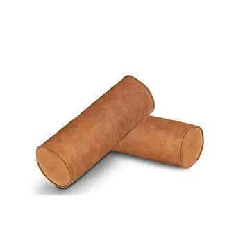 WWW.THROWPILLOW.IN Faux Leather Bolster Cushion Cover (10X24) Set of 1 2