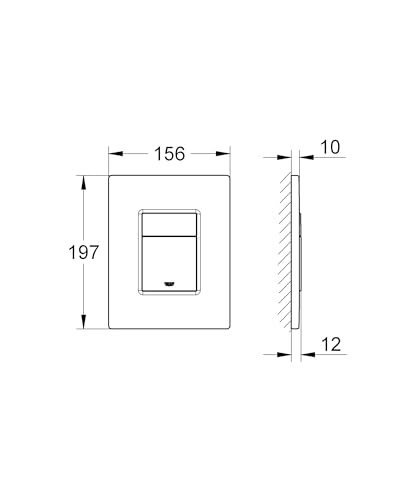 Plaque de commande GROHE Even ABS haut de gamme finition noir mat mat durable 389662430 - 7