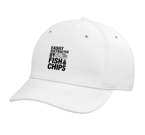 Fish and Chips Food Lover Baseball Hat White