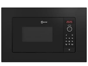 NEFF HLAWG26S3 N 50 Inbouwmagnetron zonder grill, automatische programma's, Easy Clean zelfreiniging, eenvoudige bediening door draaiknop en led-display Plus, ideaal voor inbouw met draaideur, zwart