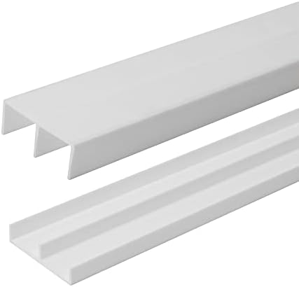 3/4" Panel Sliding Door Track - 48" White Plastic Upper & Lower Set, USA Made, Pack of 1 - Outwater