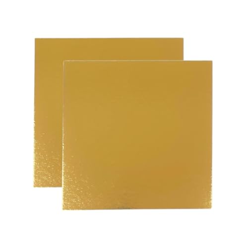Be Your Packer 10 Supporti per Torte Quadrati 20x20 cm Oro 1 mm di Spessore | Sottotorta per Feste Matrimoni, Decorazioni per Torte e Dolci | Base per Torta Perfetta per Torte e Dolci Dorato