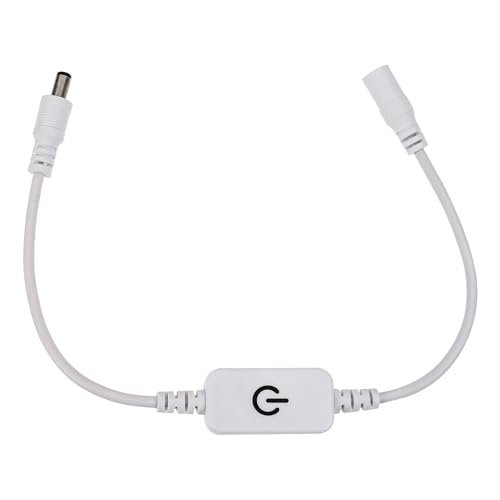 MUCKLILY Interruptor Táctil Regulable para Tira LED 12v Regulador de Intensidad Inteligente Controlador con Sensor Táctil Blanco para Luces LED 50W Adecuado para Iluminación Doméstica