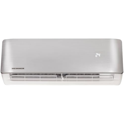 Heinner HAC-CO12WFN-SL Onix Eco Split-Klimaanlage Silber, 12000 BTU, WiFi, Smart Inverter, A++ Kühlung, A+ Heizung, ECO, Super Ionization, Silent, Turbo, Auto-Clean, Timer, Wandmontage, für