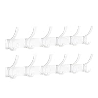 Optish Coat Rack Wall Mount, Coat Hook Wall Mount, Wall Hooks for Hanging, Hat Rack for Walls, Coats Hanger with 12 Hook, Towel Hooks for Bathrooms (2 Pack, White)