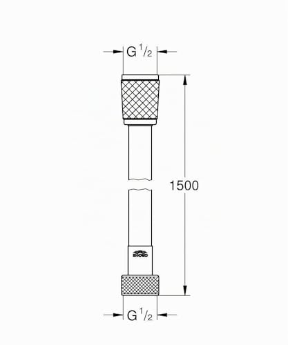 GROHE Vitalioflex, Duschschlauch 1,50m (flexibler knickfester Brauseschlauch für die Dusche, druckbeständig, universaler Anschluss, keine Dichtungsringe notwendig), chrom, 28743002