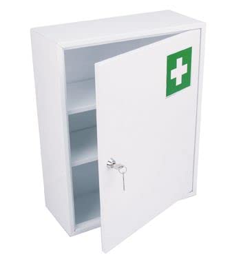 Medicine-Cabinet-Steel-First-Aid-Storage-Wall-Mount-Lockable-Metal-Case-Box-Ideal-for-Home-School-Office-Emergency-Locker-Medical-Cabinet-36-X-31-X-10cm