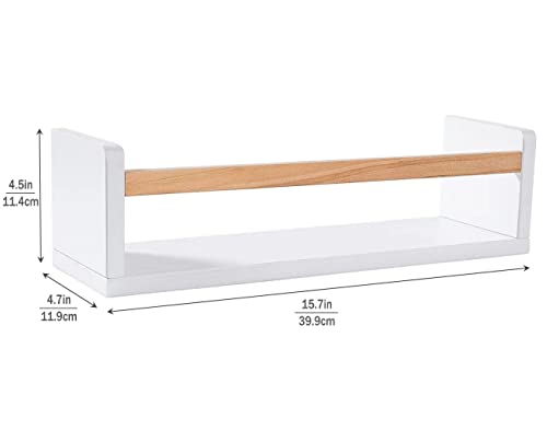 Esonal White Nursery Floating Wall Shelf Nursery Décor Wall Book Shelves For Bedroom Organizer Or Kitchen Spice Rack Wall Mount Books Photo Picture Display Ledges 16 Inch A Set Of 3 #TOP2