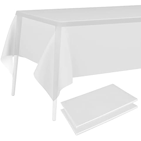 PLULON White Plastic Table Covers for Events Cover
