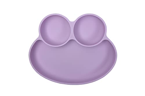 Abiie Octopod Frog Silicone Plates With Suction - Spill Proof, Easy To Clean - Bpa-Free Bowl - Suction Plates For Baby And Toddler - Training & Feeding Divided Grip Dish (Pink Lavender) #TOP26