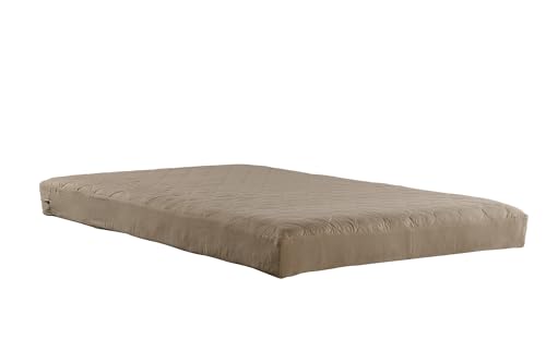 DHP Colchón Superior Acolchado de poliéster de 15,24 cm, tamaño Individual, Color marrón