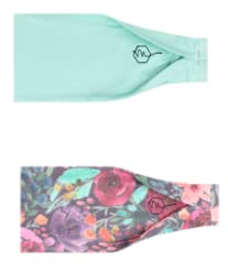 Maven Thread Women's No-Slip Sweat-Wicking Bow Headbands for Exercise and Yoga, 2-Pack, Summer Floral