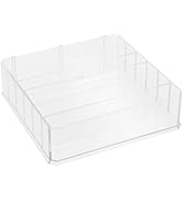 SHINEOFI Cash Drawer Tray, Acrylic Currency Tray 6 Compartment Clear Money Storage Box Desk Drawe...