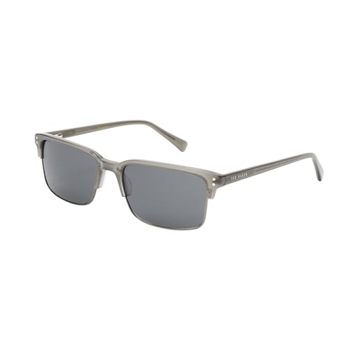 Image of Ted Baker TMS160 Men's Rectangular Polarized Fashion Sunglasses, UV400 Protection, 55 mm, Grey, 55 mm