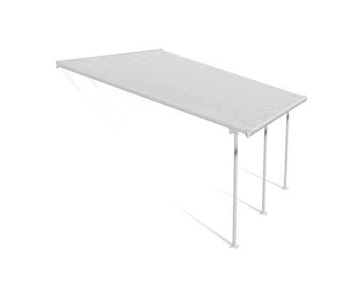 Canopia by Palram Terrassenüberdachung Alu Feria 4X4.2 Polycarbonat Hohlkammerplatten Pergola 425 x 385 cm Weiss zur Überdachung ihrer Terrasse
