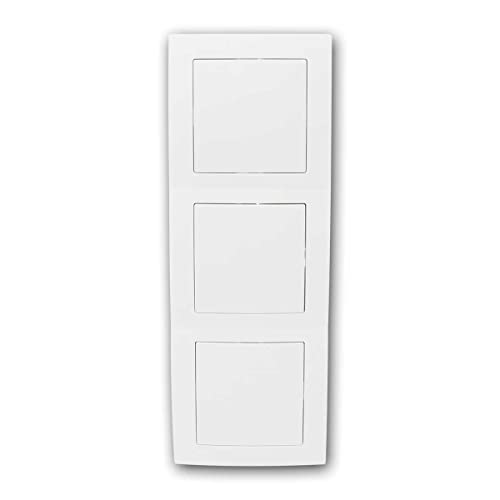 FLAIR 3-fach Blindabdeckung/Blende, Farbe weiß, mit Dreifach-Rahmen