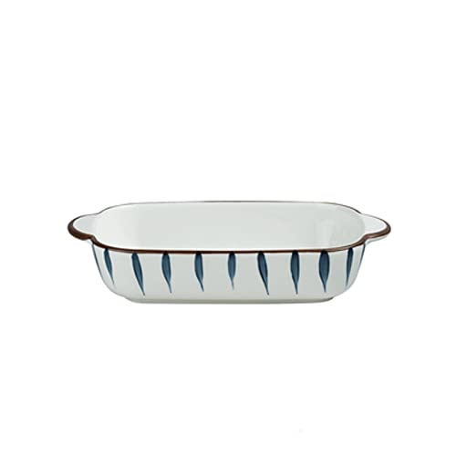 WEKONUMEX Sartenes para lasaña, Plato Rectangular de cerámica y Porcelana for Hornear, Verduras, lasaña, cazuela, Pan, Brownies, Blanco