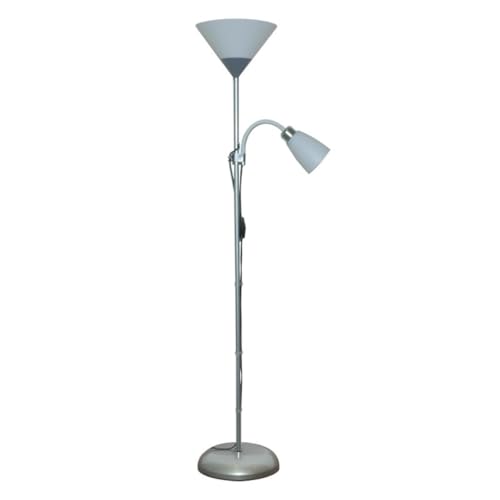 Lámpara de pie de metal alta con mástil desmontable para dormitorio y salón