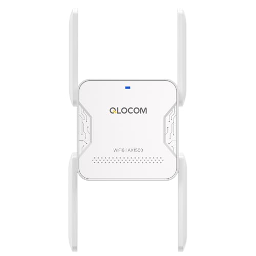 QLOCOM AX1500 WiFi Extender DualBand WiFi Booster Internet Verstärker mit 4 Antennen fguhbybvte