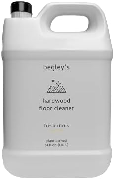 Begley's Natural Hardwood Floor Cleaner - 64oz Wooden Floor Cleaner Refill - Wood Floor Cleaner - Hardwood Cleaner - Pet Safe Floor Cleaner for Mopping - Citrus Scent Pet Friendly Floor Cleaner