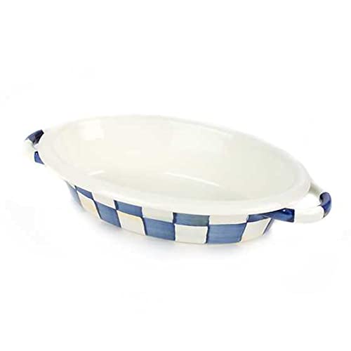 MacKenzie-Childs Royal Check Enamel Oval Gratin - Small