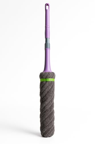 Image of Cotton Self-Wringing Twist Mop with Extendable Telescopic Handle, Multicolor, Silicone Head, 120cm Height, for Tile, Hardwood, Laminate