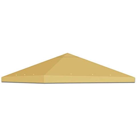 Strong Camel 10' x 10' Canopy Top Cover Patio Pavilion Replacement Gazebo Top TAN Cover