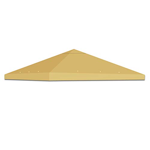 Strong Camel Replacement 10'X10'Gazebo Canopy Top Patio Pavilion Cover Sunshade Plyester Single Tier-Tan #TOP17