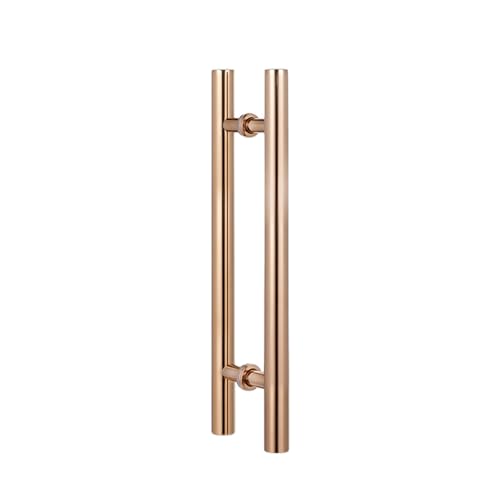 TKJfdTY Modern Rose Gold Commercial Push Pull Glass Door Handles Double Sided Door Grab For Barn Door Interior/Exterior Front Door Handle 180X140Cm/70.8" X55.1",Rose Gold 180X140cm/70.8