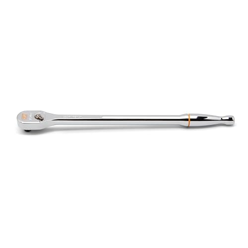 Image of GEARWRENCH 1 /4 inch Drive 120XP Full Polish Chrome Extra Long Handle Teardrop Ratchet | 81034XP