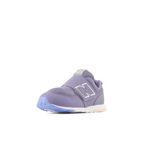 New Balance Baby 574 V1 Midsole Hook and Loop Sneaker, Astral Purple/Clear Yellow, 4.5 X-Wide US Unisex Infant
