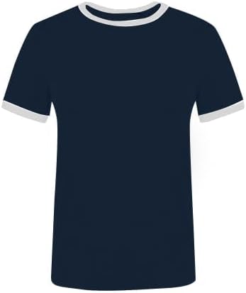 SOFIA'S CHOICE Ringer Tee Women Crew Neck Color Block Basic Summer Casual Short Sleeve T Shirt - Image 4