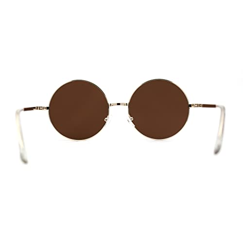 SA106 Classic Iconic Hippie Large Circle Lens Round Metal Sunglasses4