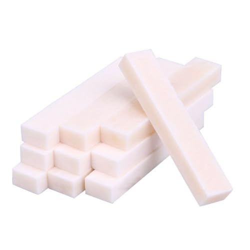 QIEIEI 10Pcs Blanks Bone Nut String Pillow Bone Nut Saddles Blanks Unslotted Guitar Bridge Nut for Mandolin,Banjos,Ukulele