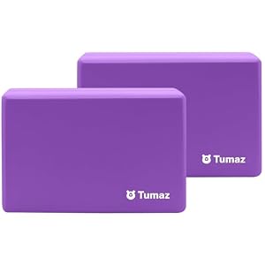 Tumaz Non-Slip Yoga Blocks 2-Pack – High Density/Lightweight EVA Foam & Natural Cork for Stability, Premium Set with E-Book Included