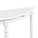 MONMEE Small Half Moon Console Tables for Entryway, 2 Tier Curved Solid Wood Console Tables, Wooden Entryway Table for Living Room(Milk White)