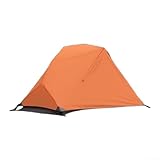 Einmann-Zelt mit leichtem Design, wasserdichtem Außenzelt, reißfestem Stoff, Stangen aus Aluminiumlegierung und schneller Aufbau für Wandern und Camping (Orange)