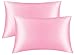 O'woda Satin Kissenbezug für Haar und Haut, 2er Set Mikrofaser Kissenbezug, Satin Qualität, Weich und Atmungsaktiv, Seitenschläferkissen, Bettkissenbezug, Kissenbezüge 40x80 cm, Rosa