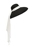 Utopiat High-End Audrey Style Adjustable Oversized Black Wool Hat W/Silk Scarf Inspired by BAT's
