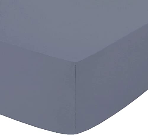 Comfy Nights Extra Deep 16"(40Cm) 100% Egyptian Cotton Fitted Bed Sheet in 4Ft (Small Double, Grey - 40cm Deep)